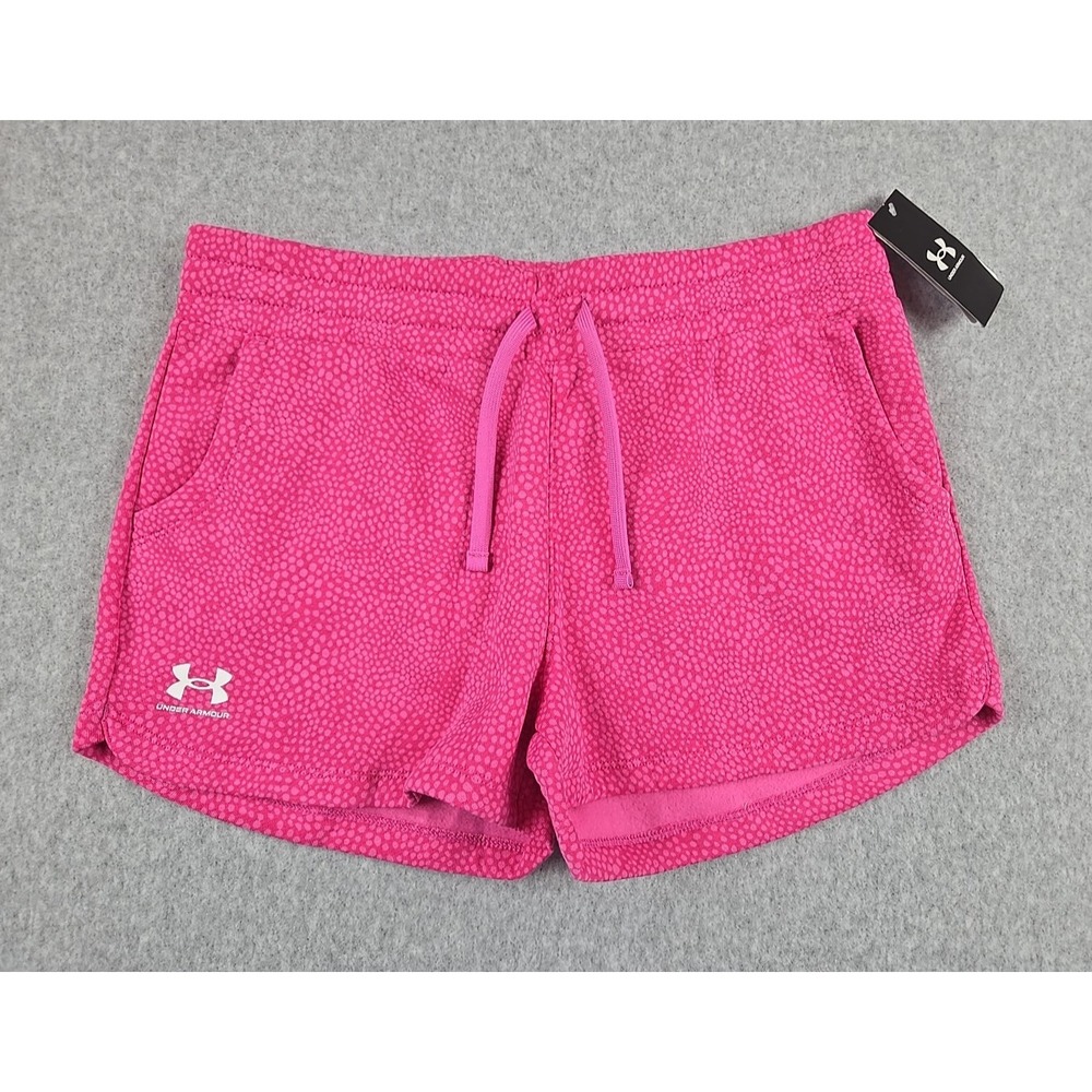 Under Armour Girls Size X-Large Fleece Shorts Pink Activewear Athleisure NWT